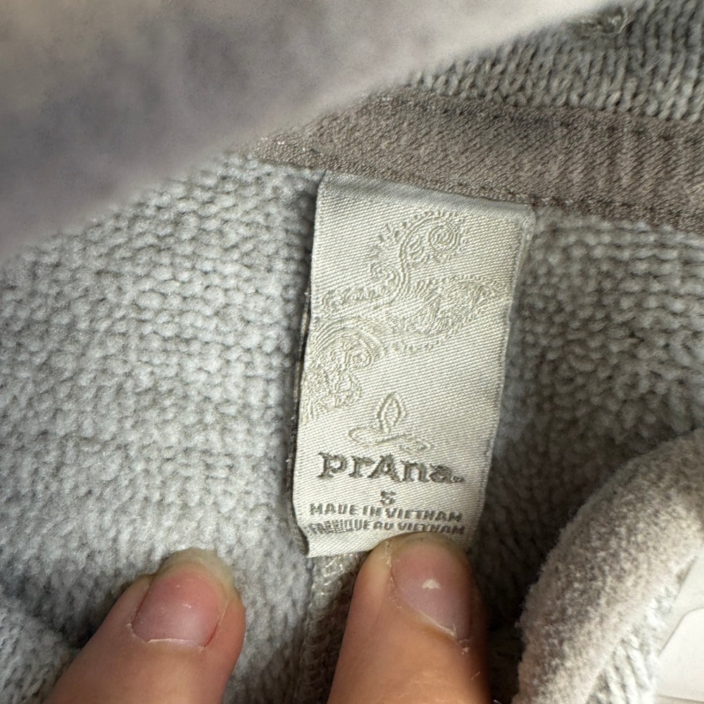 Prana Sweatshirt Womens Small Gray Pullover Snap Neck Fleece Lined - Picture 5 of 11